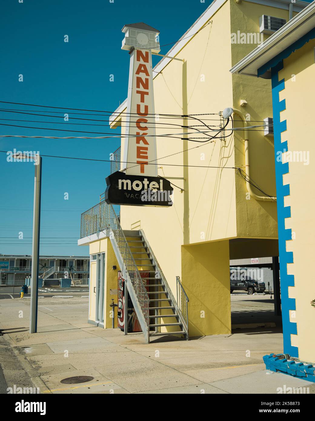 Nantucket Motel vintage sign, Wildwood, New Jersey Stock Photo