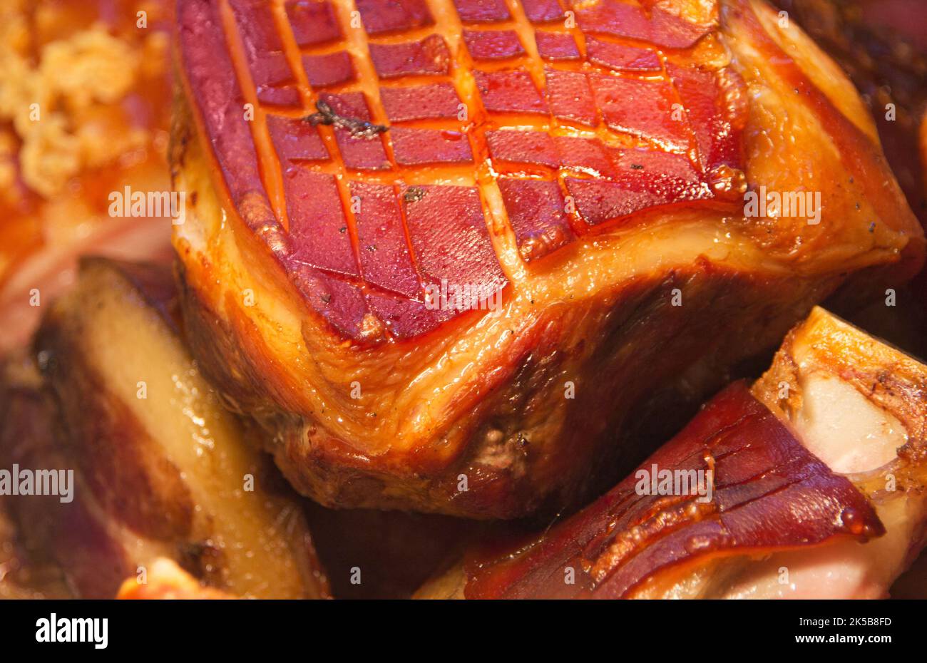 Red Meat With Rosted Rosted pork in red sauce Stock Photo - Alamy