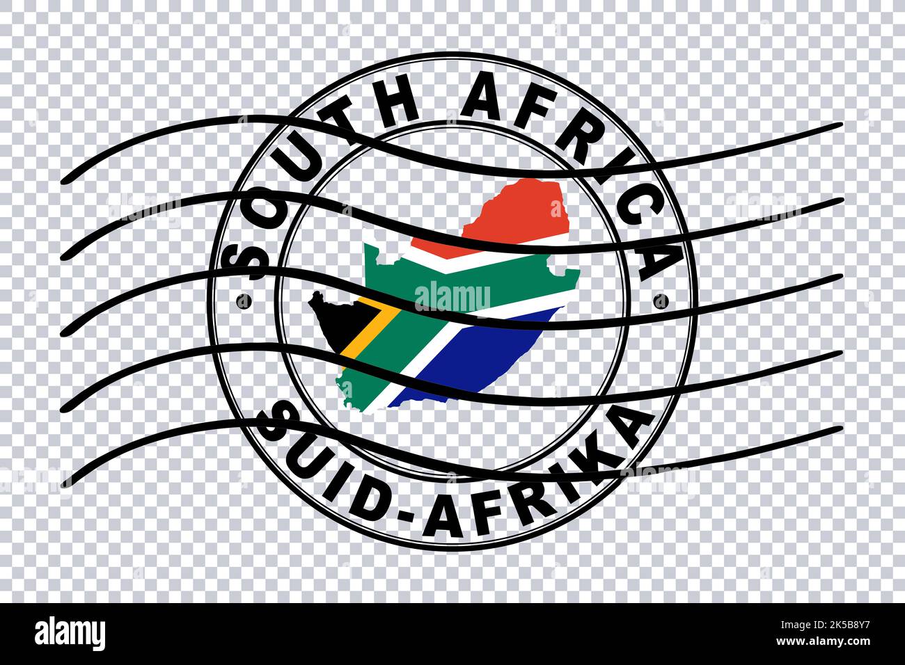 Map of South Africa, Postal Passport Stamp, Travel Stamp, Clipping path Stock Photo Alamy