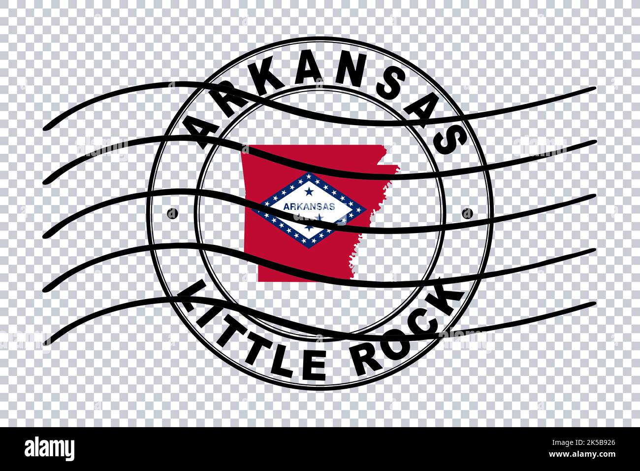 Map of Arkansas, Postal Passport Stamp, Travel Stamp, Clipping path Stock Photo Alamy