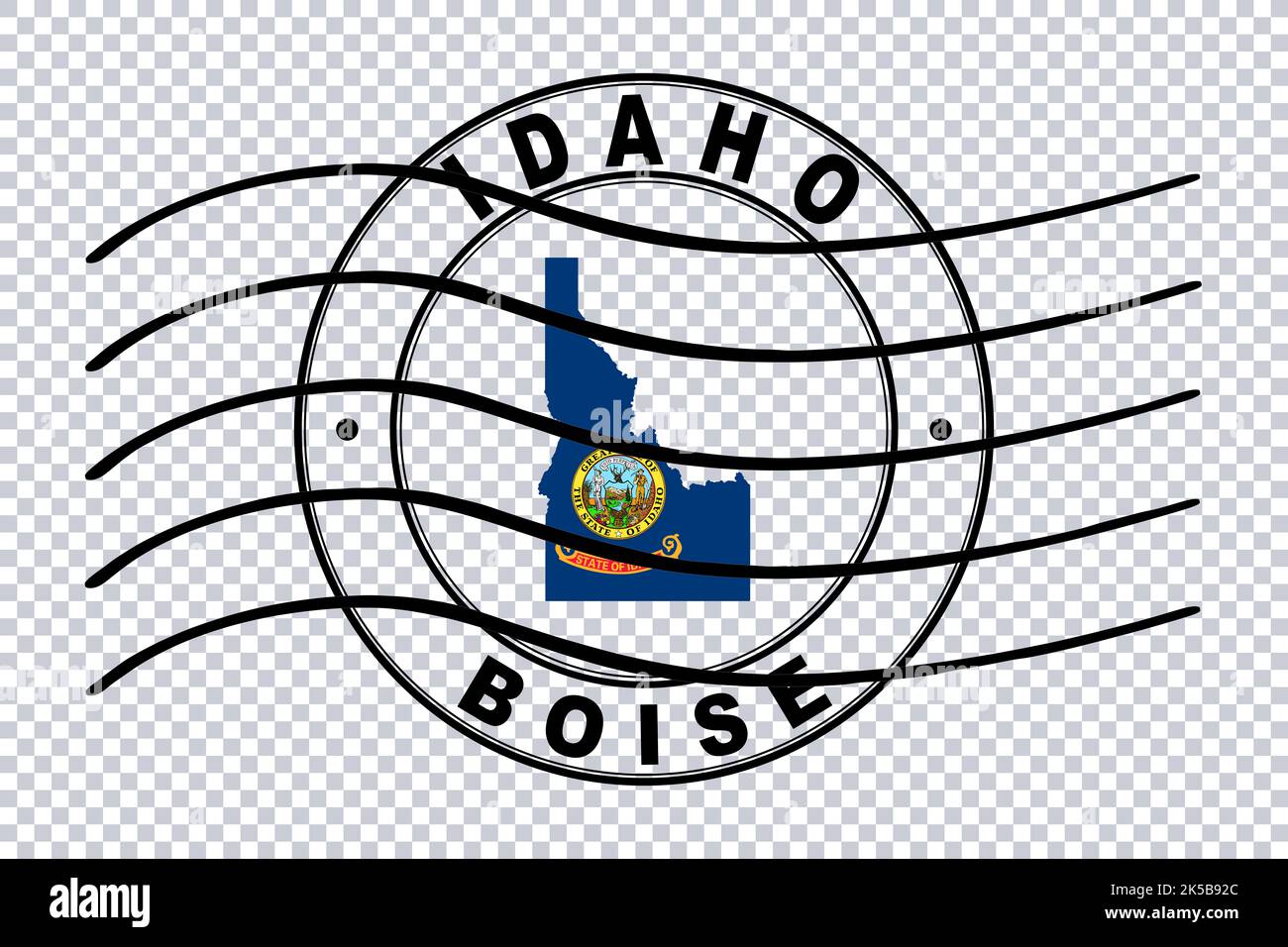Map of idaho postal passport stamp travel stamp clipping path stock 
