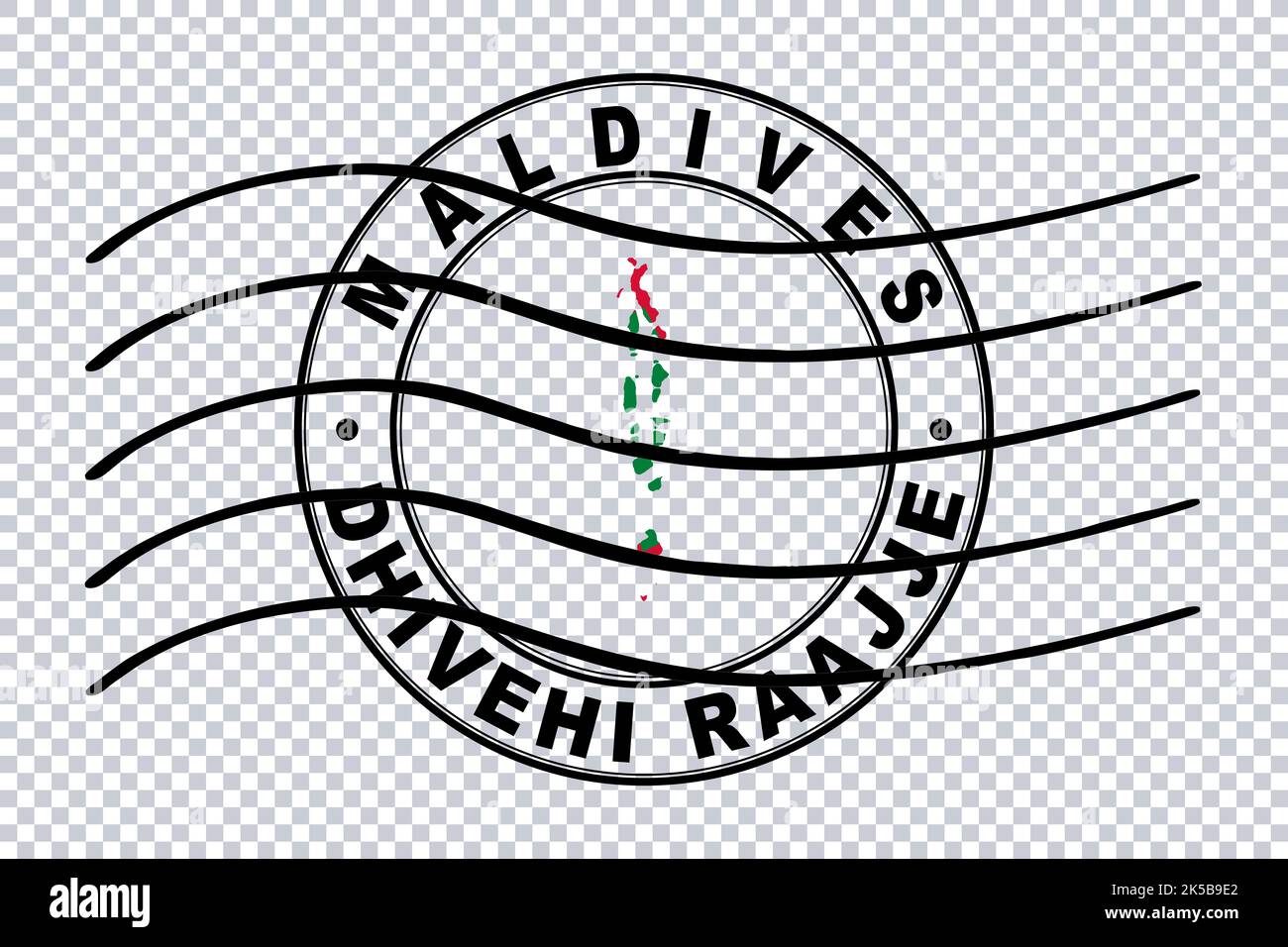 Map of Maldives, Postal Passport Stamp, Travel Stamp, Clipping path Stock Photo Alamy