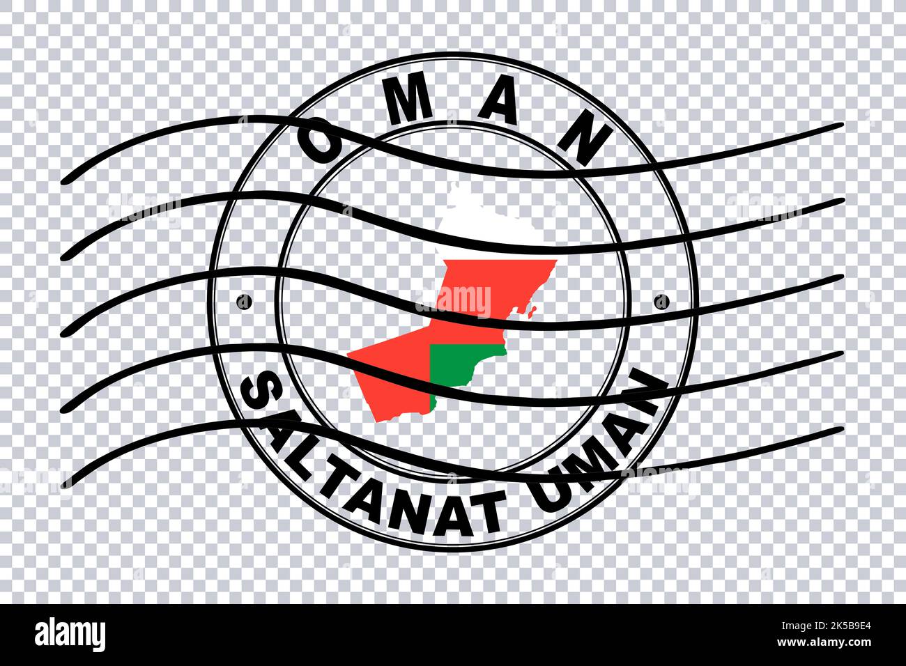 Map of Oman, Postal Passport Stamp, Travel Stamp, Clipping path Stock