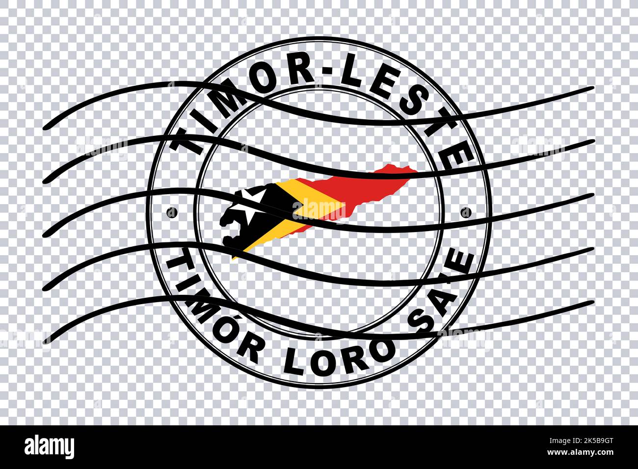 Map of Timor Leste, Postal Passport Stamp, Travel Stamp, Clipping path