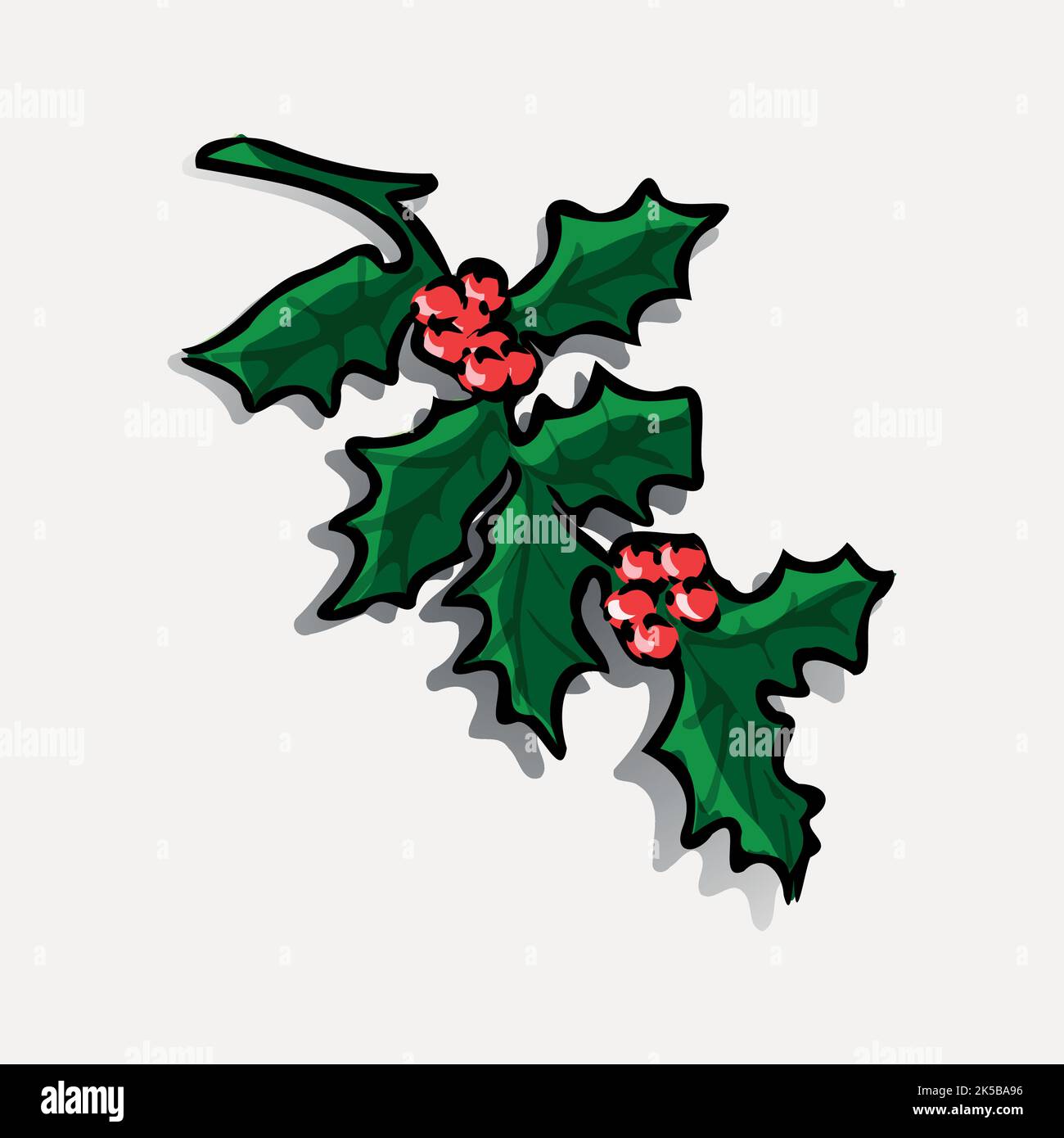 Holly clipart, Christmas decorate illustration vector Stock Vector ...