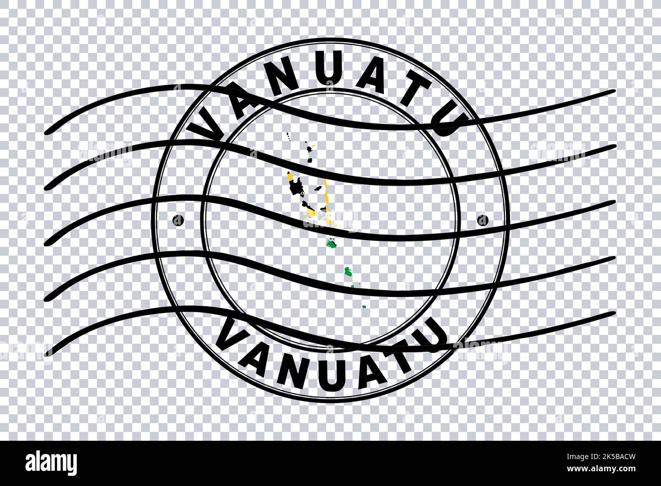 Map of Vanuatu, Postal Passport Stamp, Travel Stamp, Clipping path Stock Photo