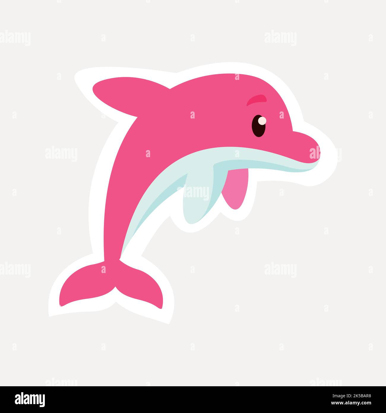 Pink dolphin clipart, animal illustration vector Stock Vector Image
