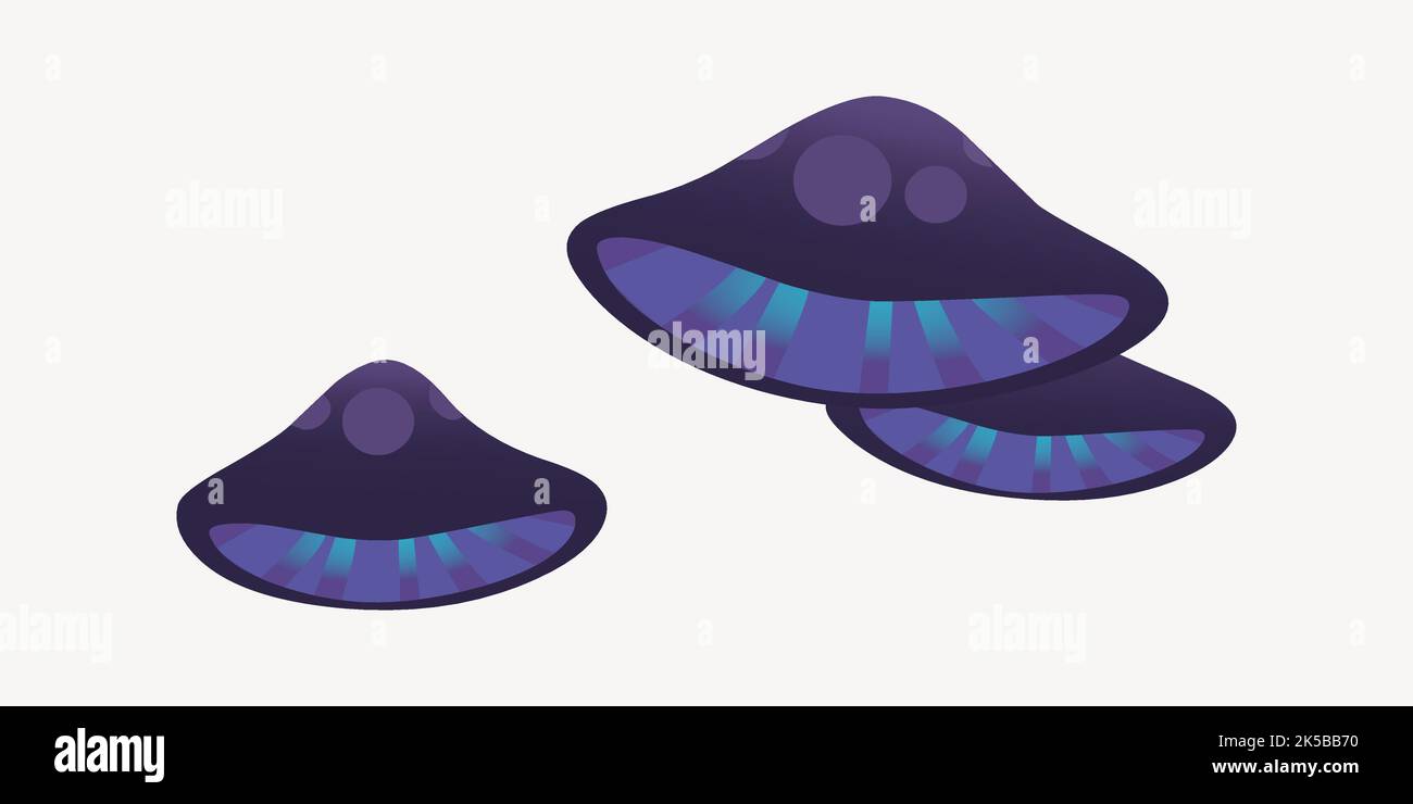 Purple mushroom clipart, Glitch game illustration vector Stock Vector