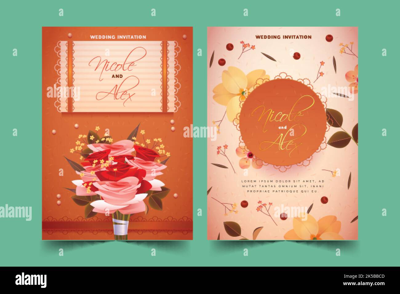 wedding invitation template vector design illustration Stock Vector ...