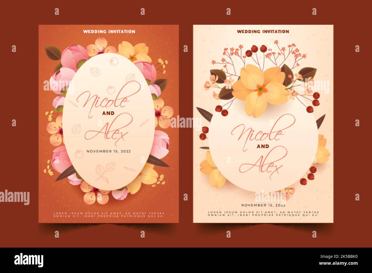 wedding invitation template vector design illustration Stock Vector ...