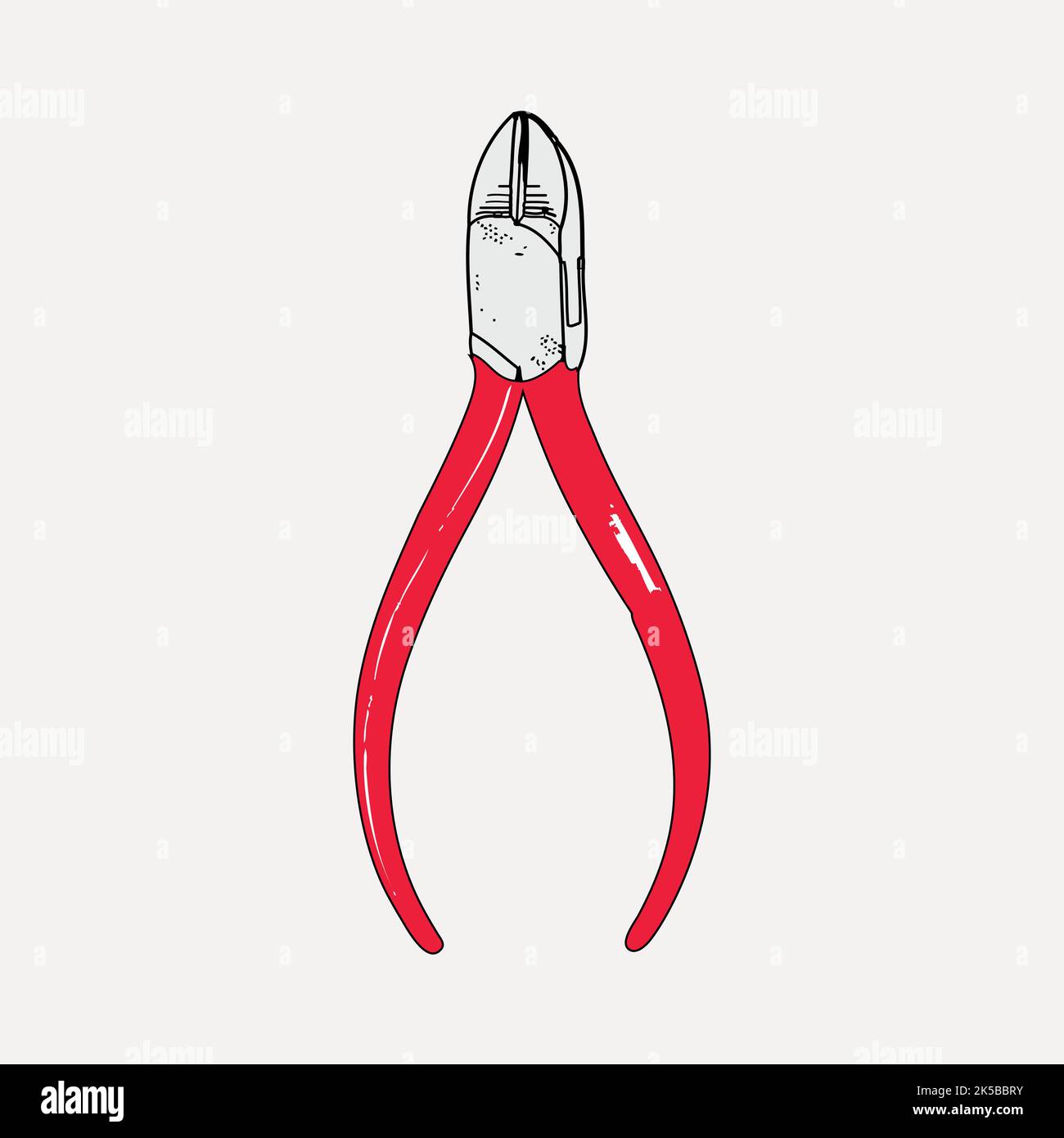 Cutting pliers clipart, handyman tool illustration vector Stock Vector
