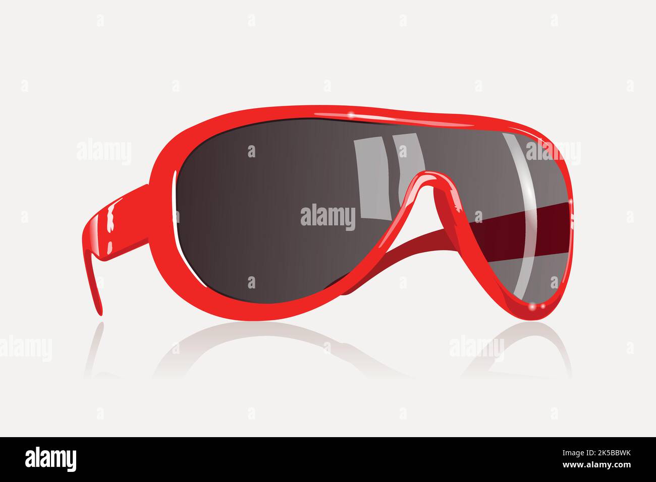 Red sunglasses clipart, object illustration vector Stock Vector Image