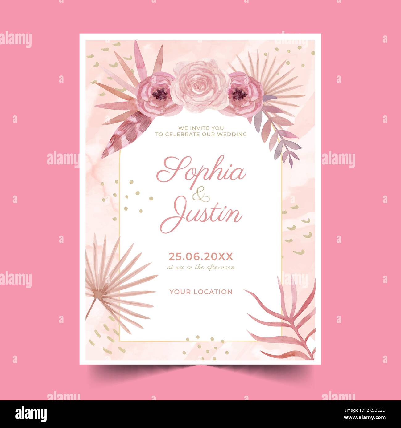 wedding invitation template vector design illustration Stock Vector