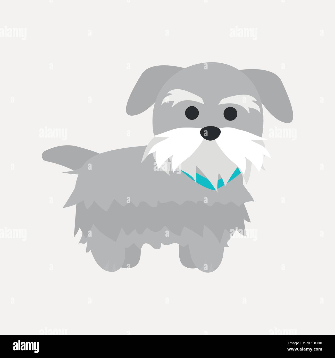 Miniature Schnauzer clipart, animal illustration vector Stock Vector