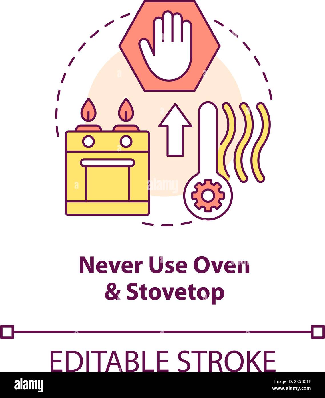 Never use oven to warm house concept icon Stock Vector Image & Art Alamy