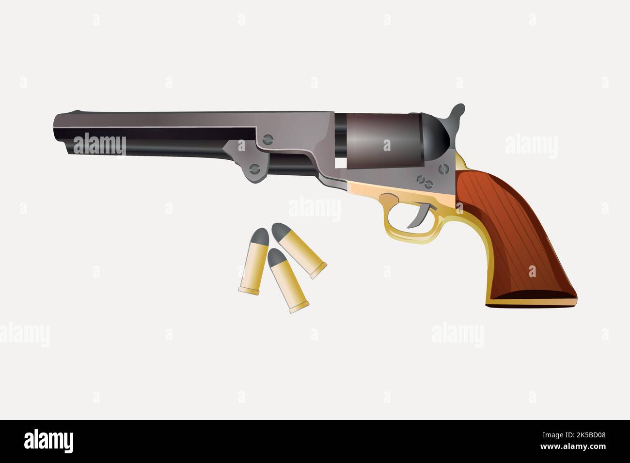 Colt gun clipart, illustration vector. Stock Vector