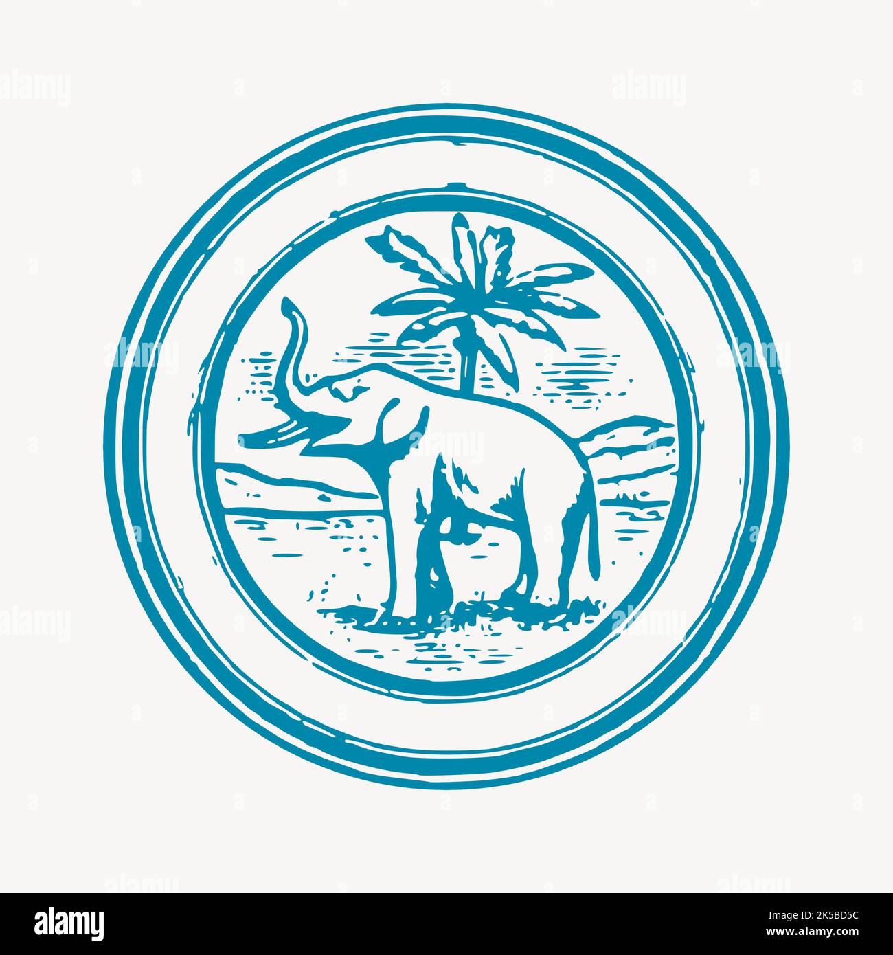 Elephant badge collage element illustration vector Stock Vector Image ...