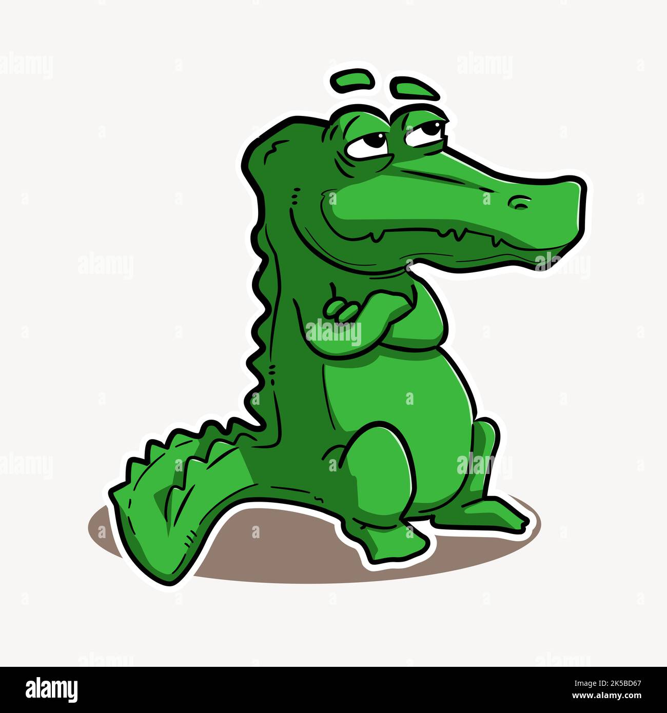 Crocodile cartoon clipart, illustration vector. Stock Vector