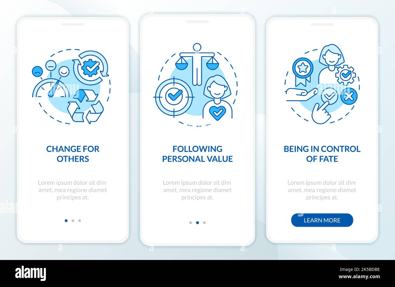Customer needs blue onboarding mobile app screen Stock Vector Image ...