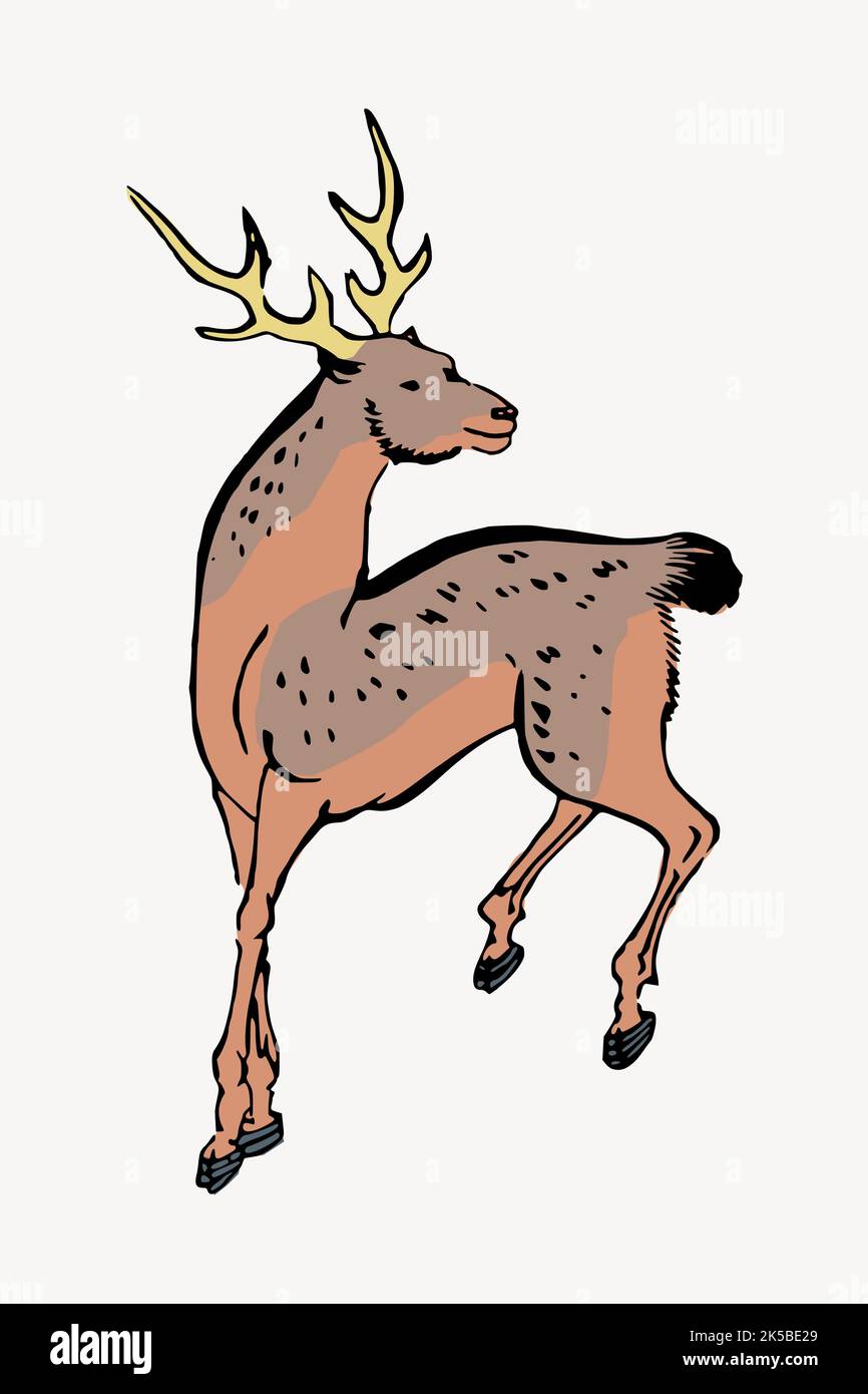 Jumping deer clipart, illustration vector Stock Vector Image & Art Alamy