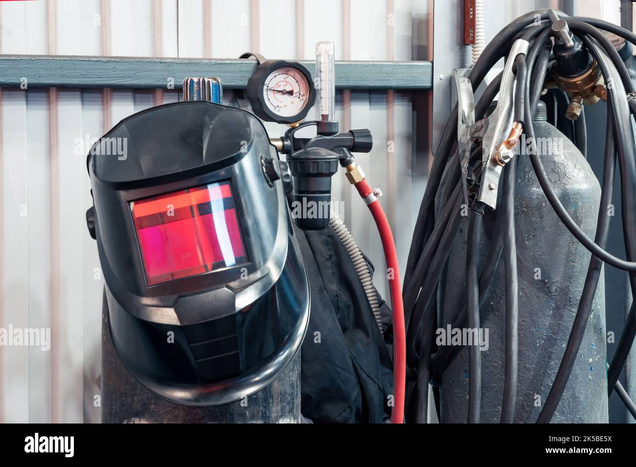 equipment for gas welding in the mask, cylinders with a