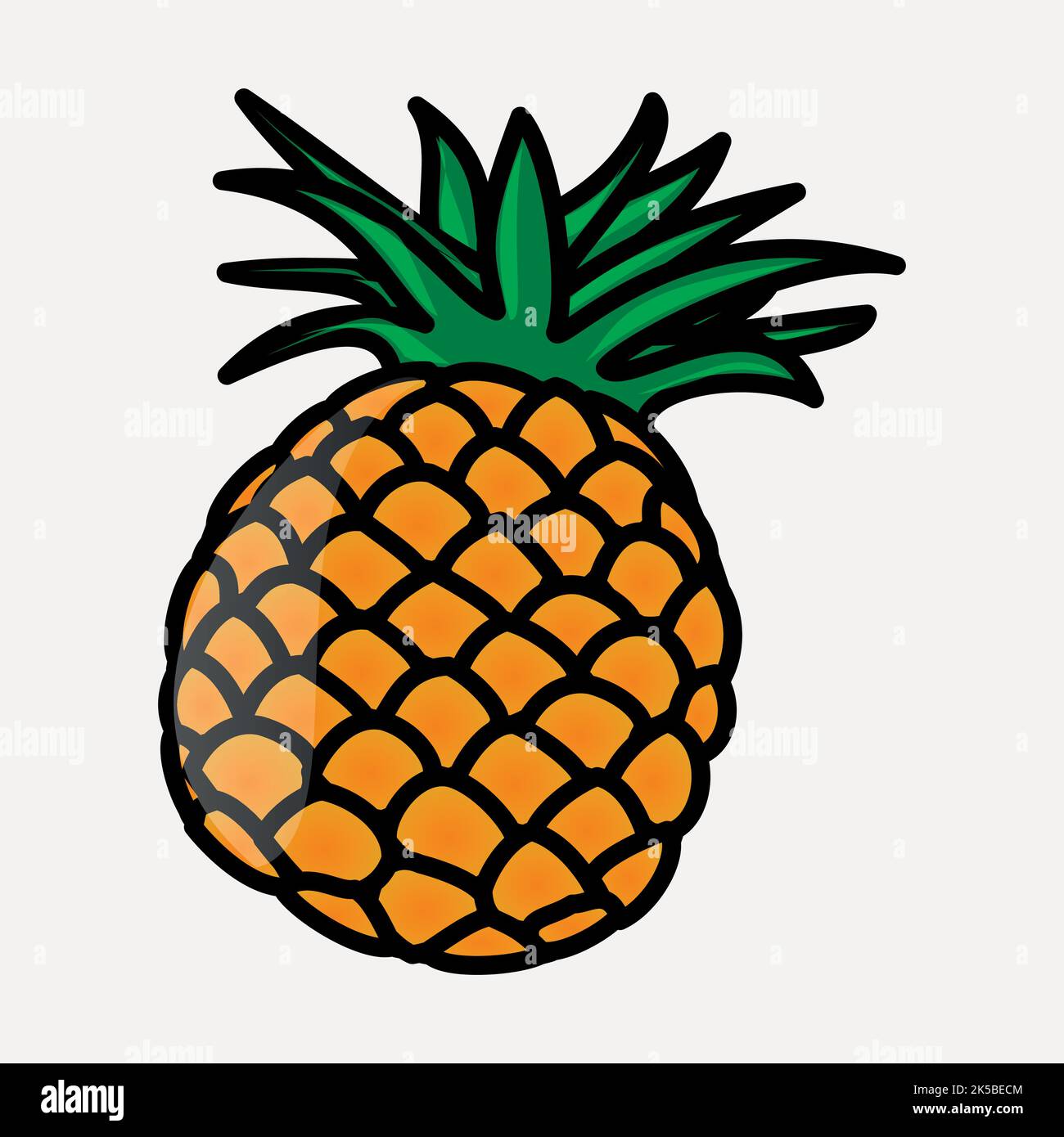 Pineapple fruit clipart, illustration vector Stock Vector Image & Art ...