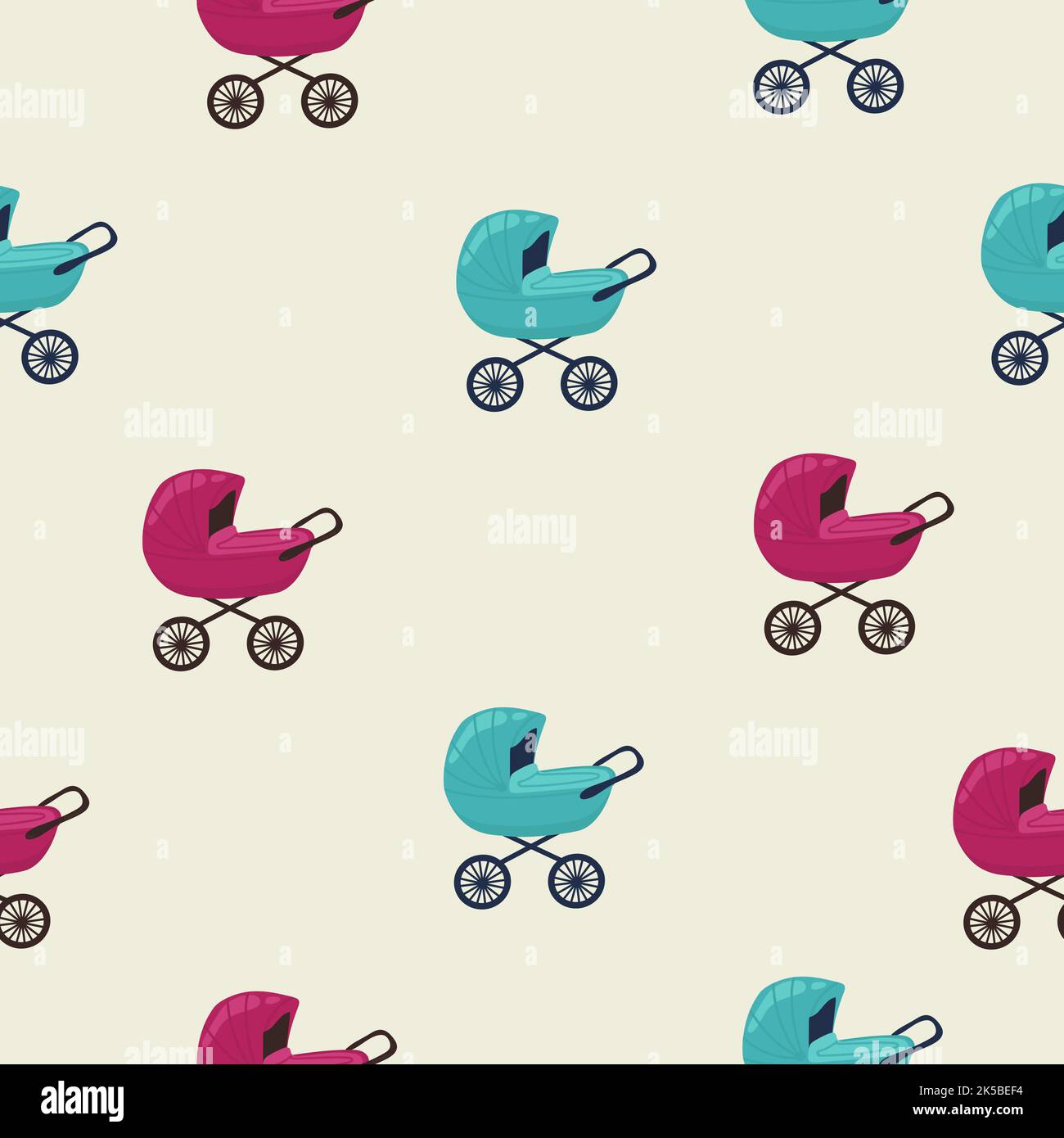 Set. Baby stroller seamless patterns. Pattern for a child Stock Vector
