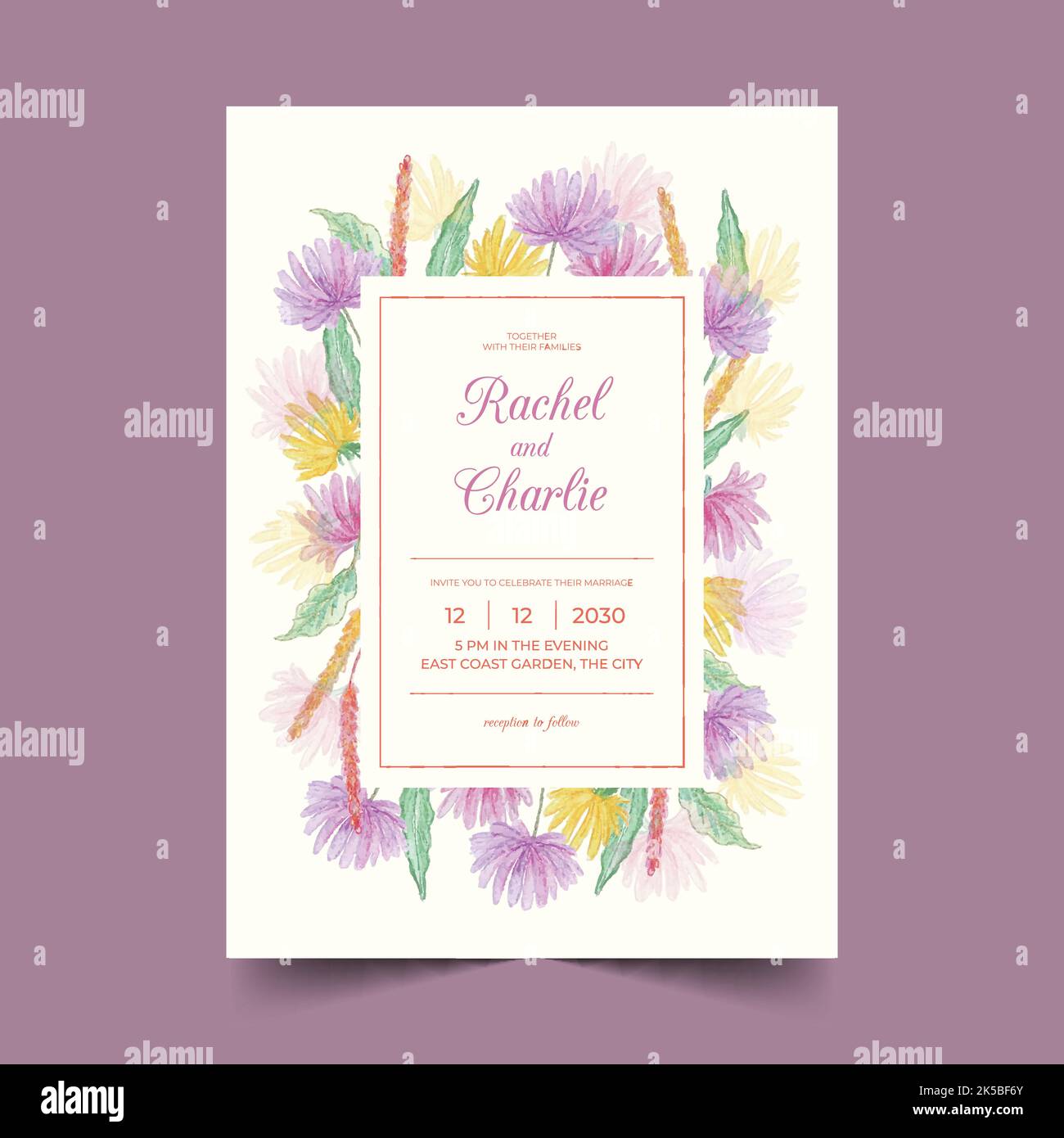 wedding invitation template vector design illustration Stock Vector ...