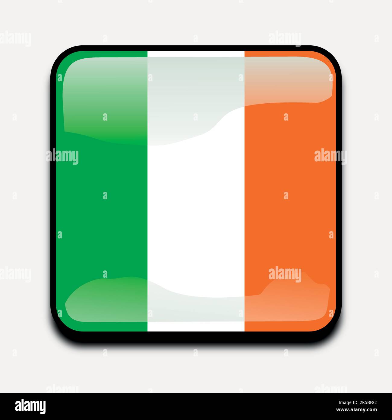 Irish flag icon clipart, illustration vector Stock Vector Image & Art ...