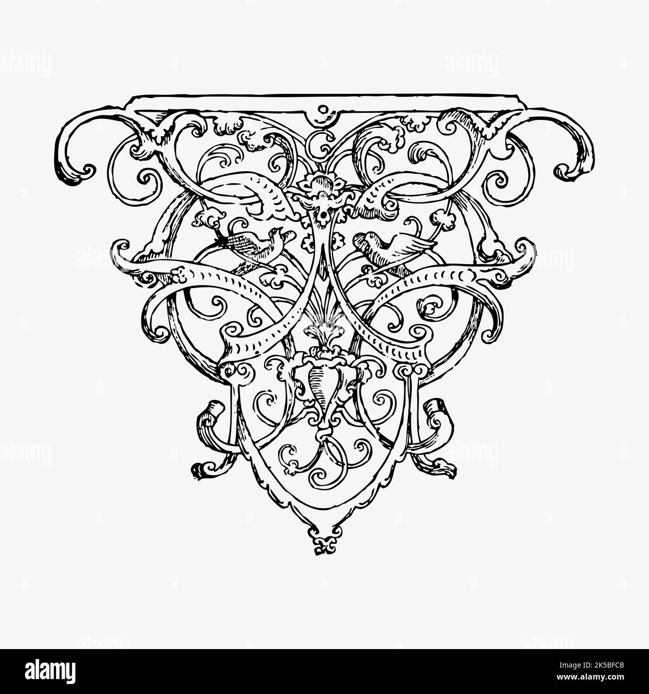 Vintage ornament drawing, illustration vector Stock Vector Image & Art ...
