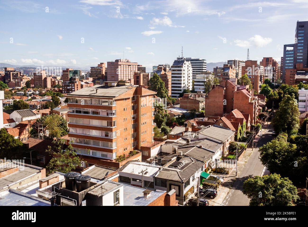 Bogota Colombia,Chapinero Norte,city skyline view high-rise residential apartment buildings houses urban aerial overhead,Colombian Colombians Hispanic Stock Photo