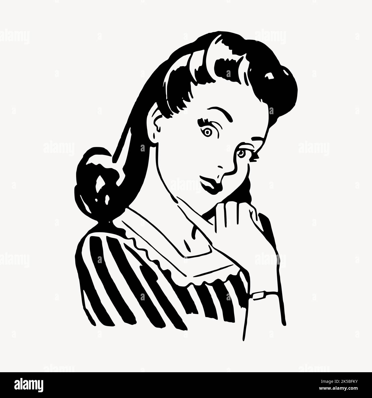 Vintage woman drawing, illustration vector Stock Vector Image & Art Alamy