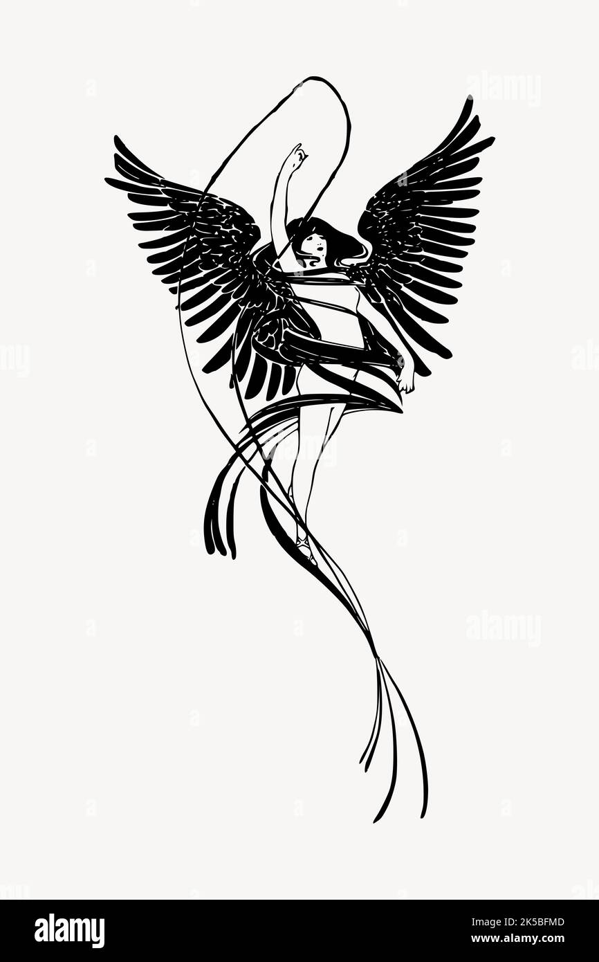 Flying angel drawing, illustration vector Stock Vector Image & Art Alamy