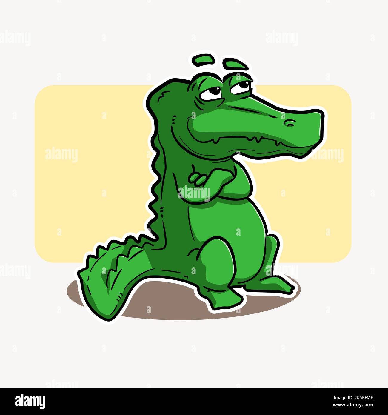 Crocodile cartoon clipart, illustration vector. Stock Vector