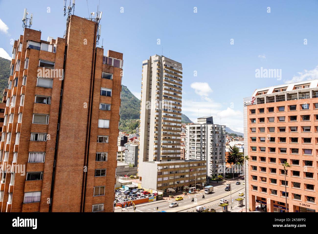 Bogota Colombia,Chapinero Norte,neighborhood panoramic city skyline urban view high-rise residential apartment buildings houses Eastern Hills Cerros O Stock Photo
