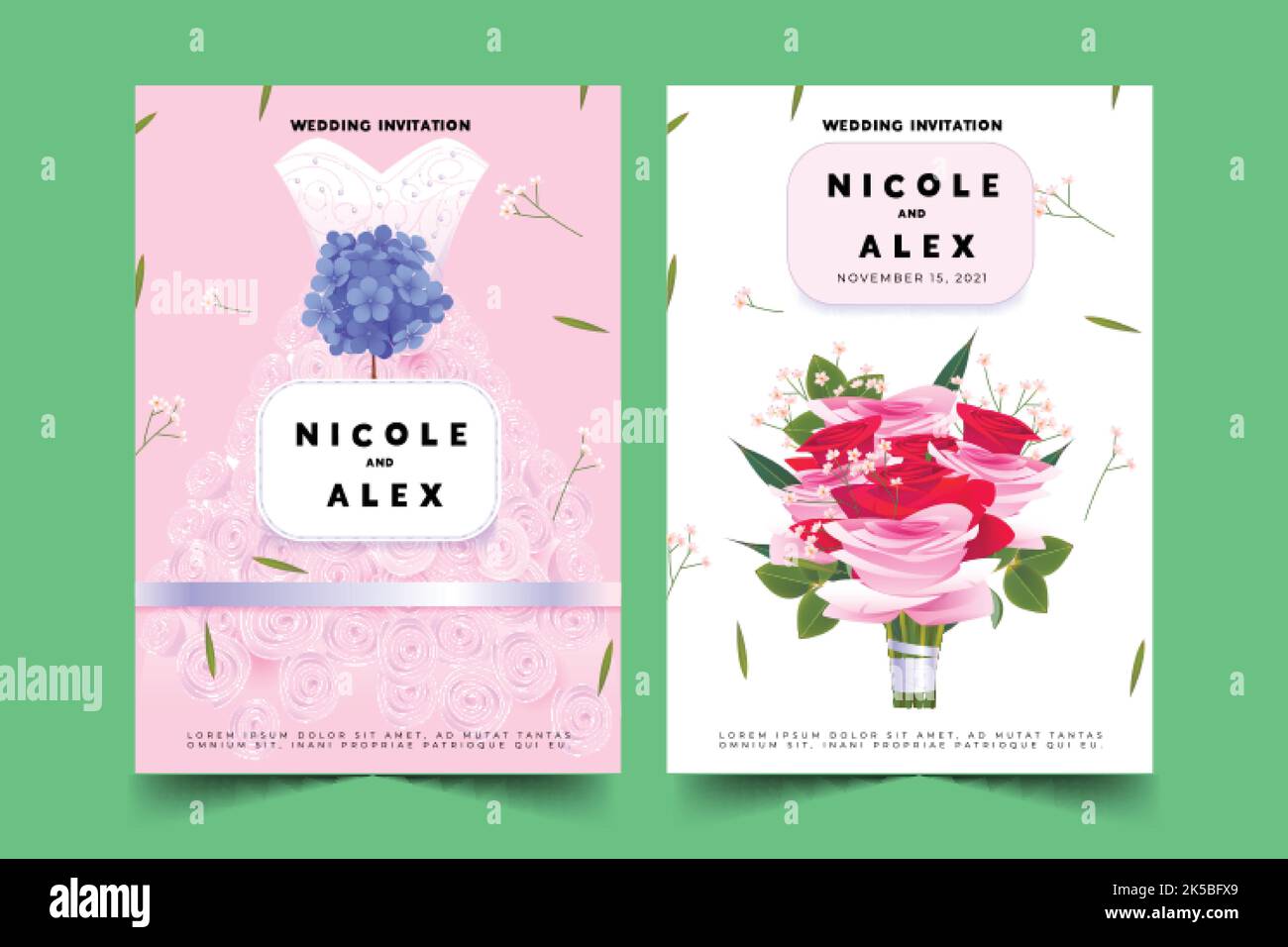 wedding invitation template vector design illustration Stock Vector ...