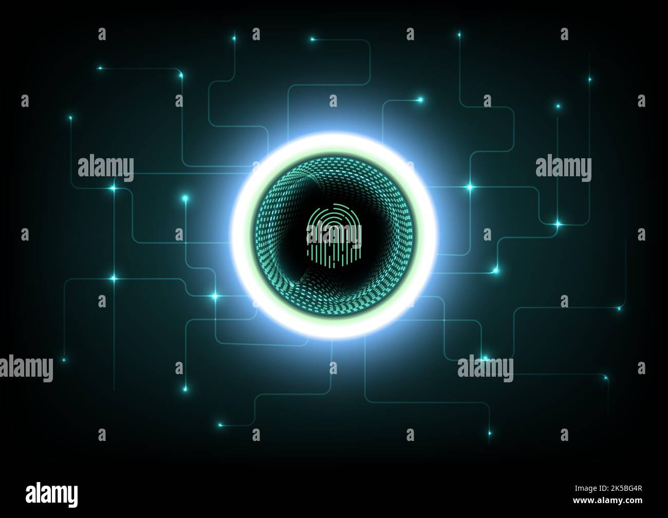 Abstract fingerprint technology background. Cyber security concept. Stock Vector