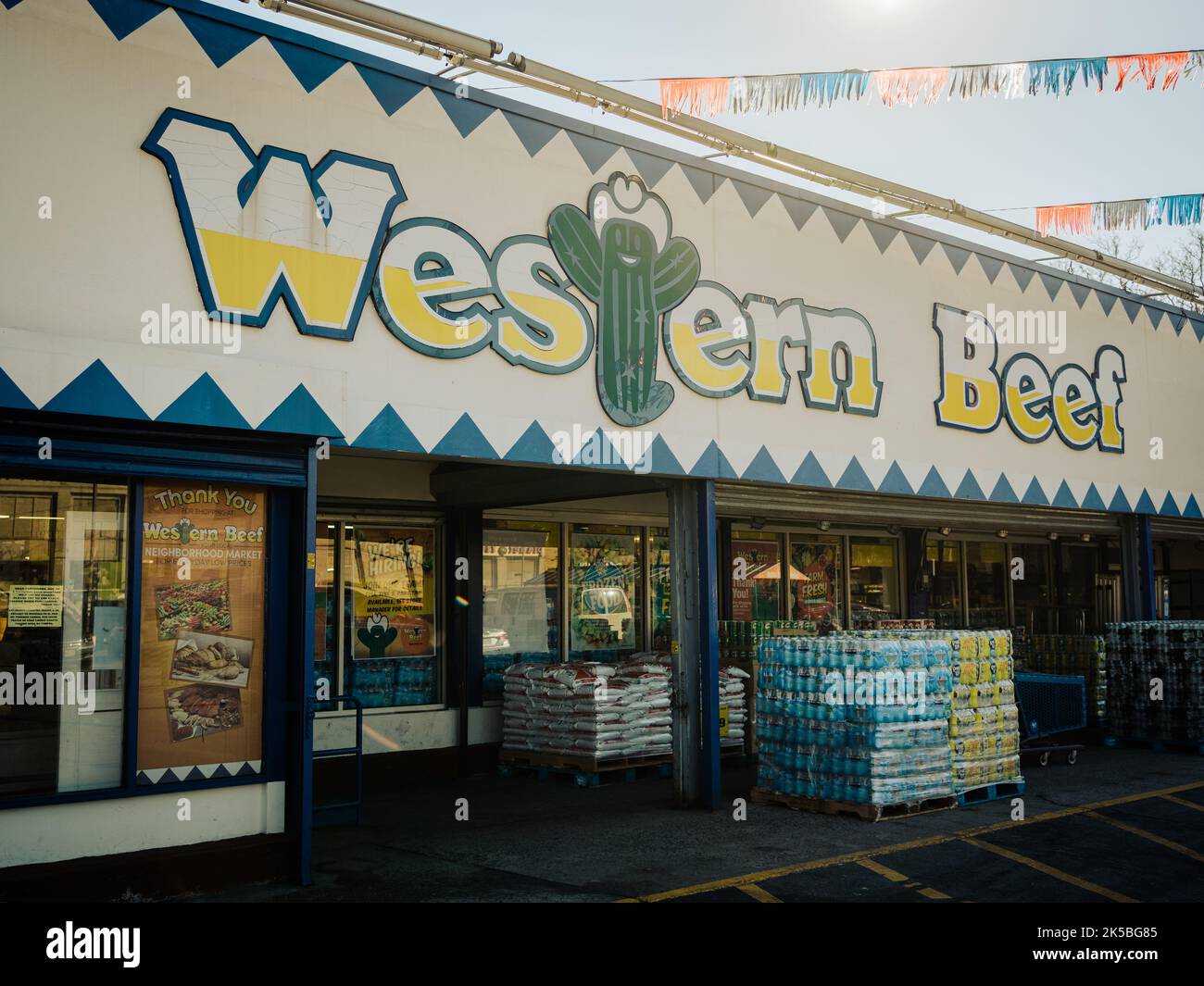 Western Beef Supermarket vintage sign, Brooklyn, New York Stock Photo