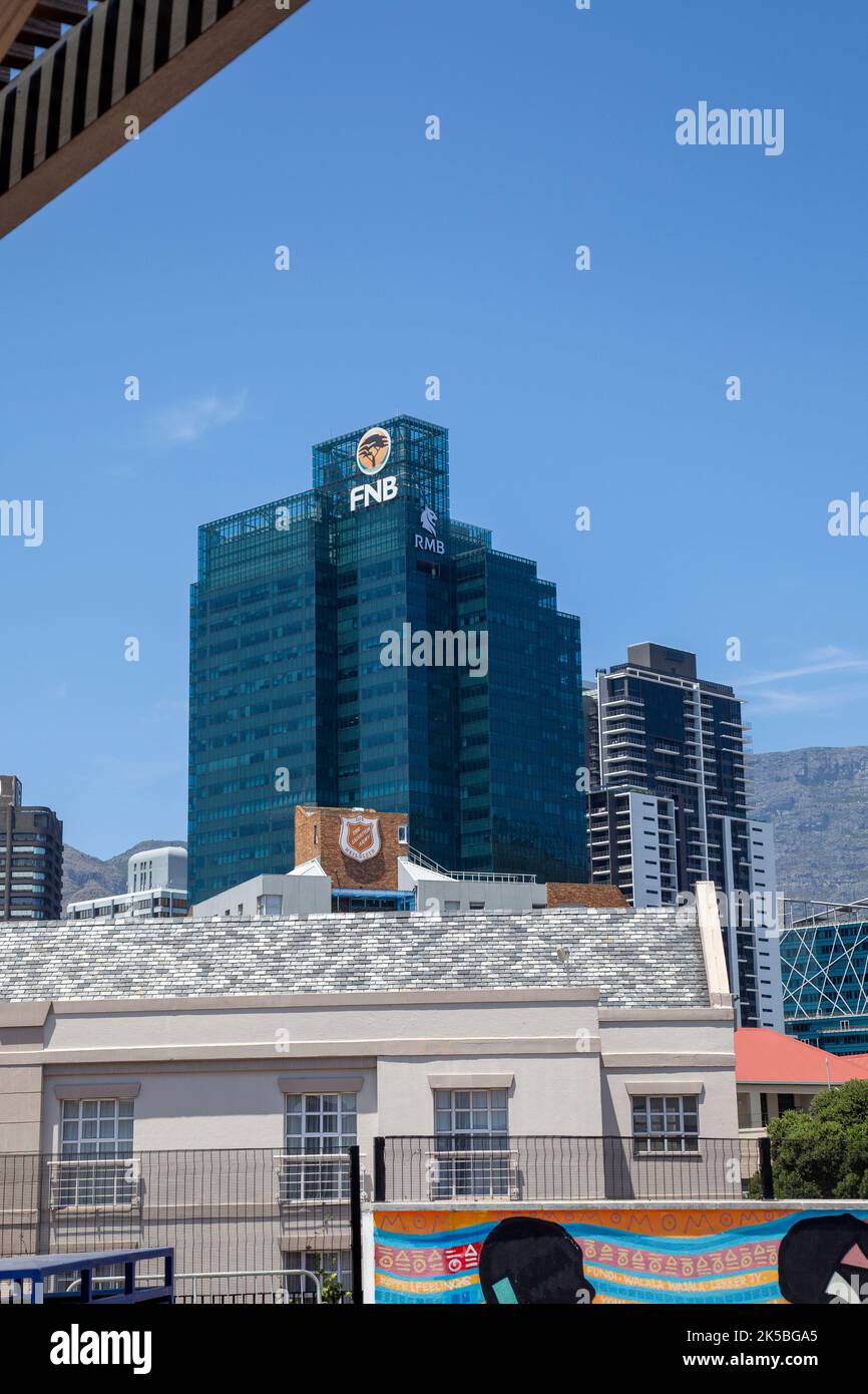 View of FNB bUilding in Cape Town from Battery Park - South Africa Stock Photo