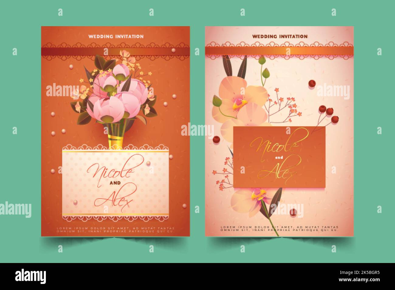 wedding invitation template vector design illustration Stock Vector ...