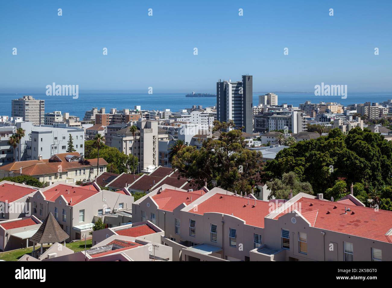 Looking Over SEa Point Suburb Homes in Cape Town - South Africa Stock Photo