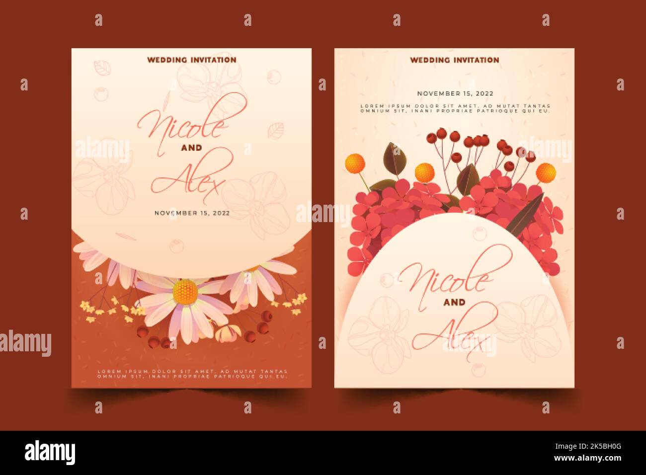 wedding invitation template vector design illustration Stock Vector ...
