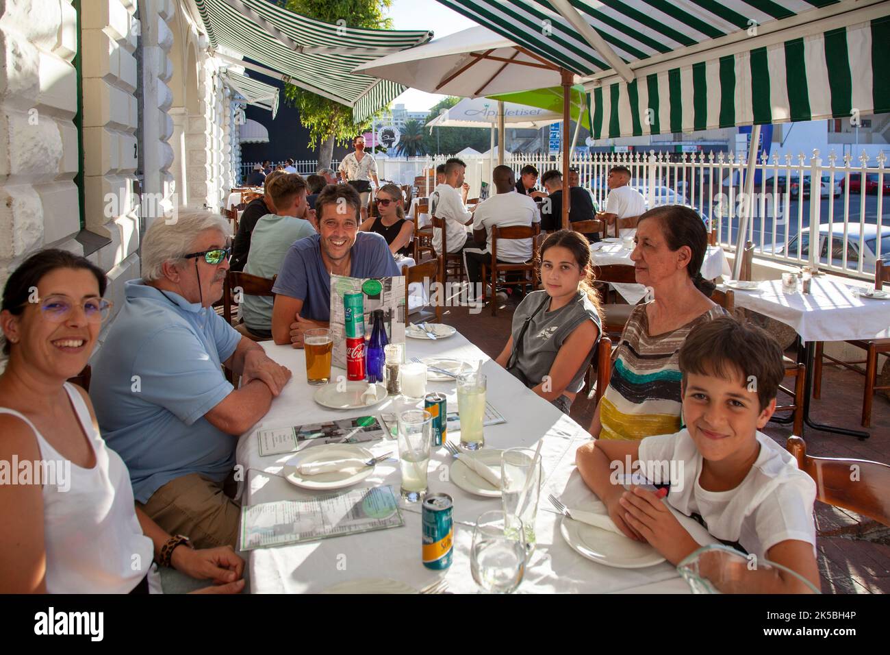 Family Dining at Posticino Restaurant in Sea Point, Cape Town  - South Africa Stock Photo