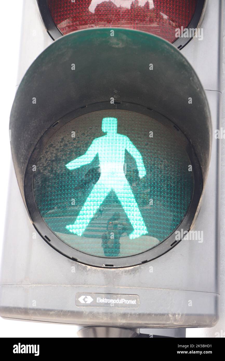 Traffic light man stop/go Stock Photo