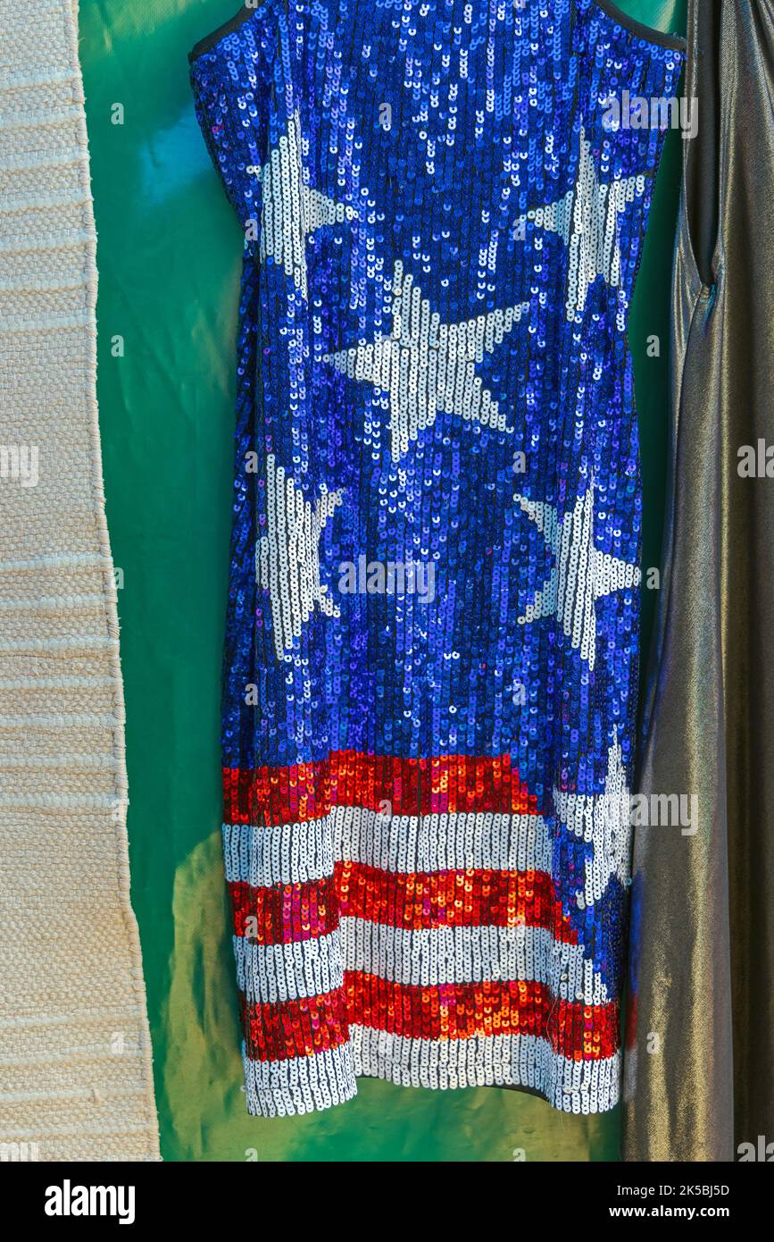 Stars and Stripes Dress Modern Fashion Glitter Sequin Usa Flag Stock ...