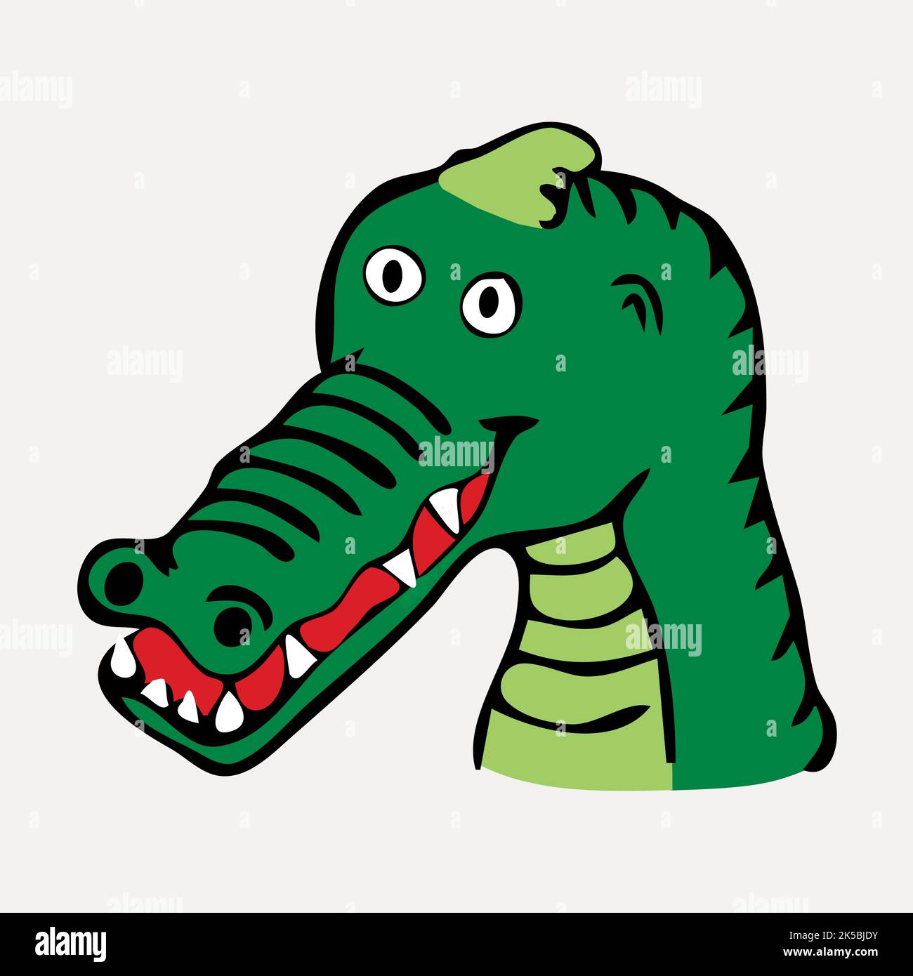 Crocodile cartoon clipart, illustration vector. Stock Vector