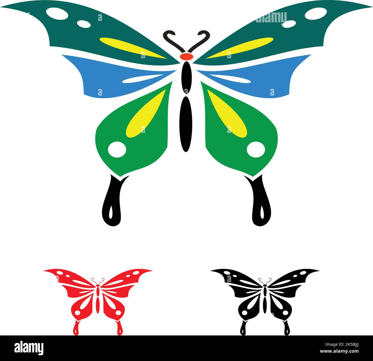 Vector of butterfly design on white background. Easy editable layered
