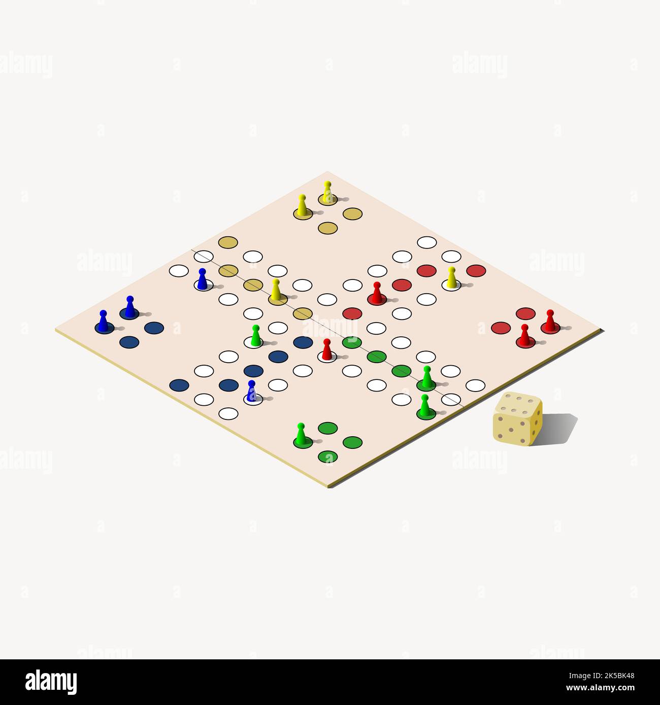 Ludo Board Game For Printing With Vector Illustration Stock