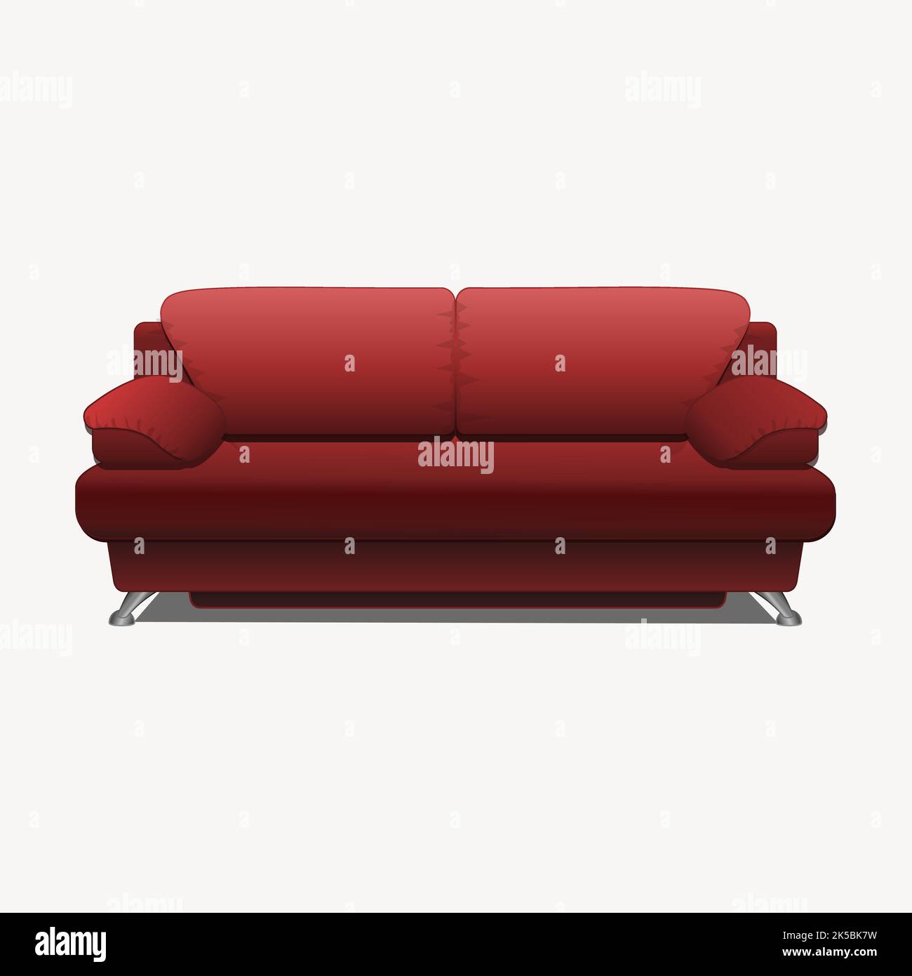 Red sofa collage element illustration vector Stock Vector Image & Art ...