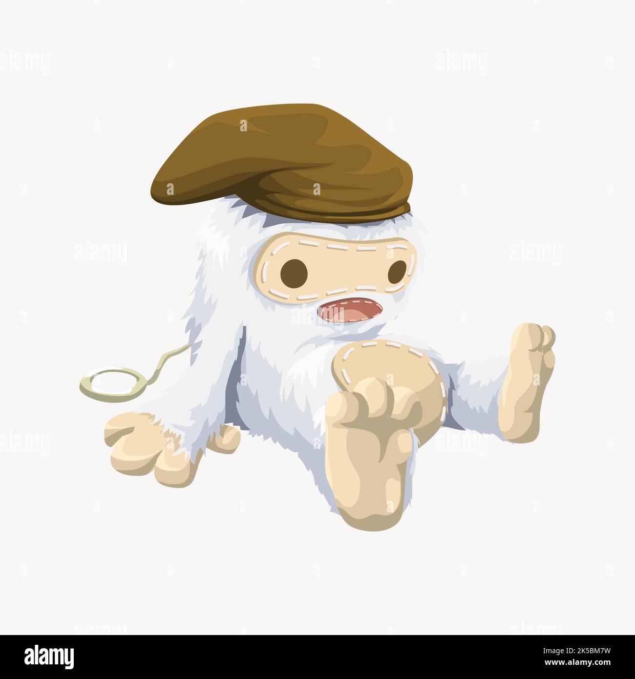 Yeti, pull string doll clipart, Glitch game illustration vector Stock